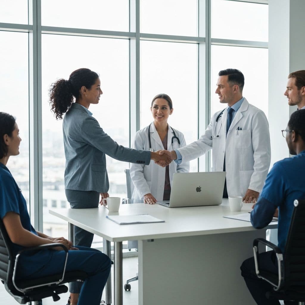 Partnership meeting in a modern office